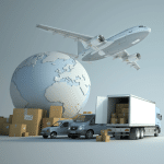 métier transport et logistique avion camion poids lourds carton transports