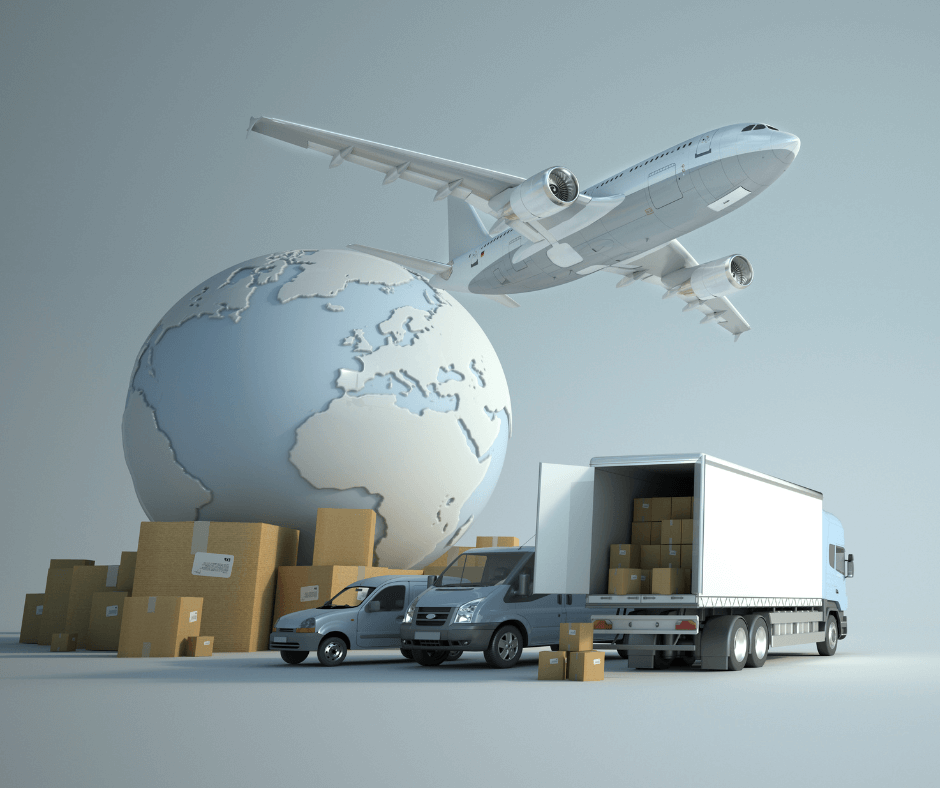 métier transport et logistique avion camion poids lourds carton transports